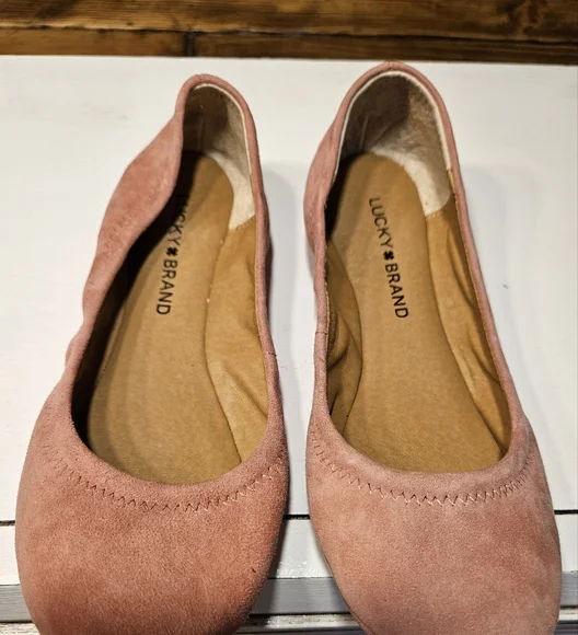 Lucky Brand Elysia Suede Pink Ballet Flats Size 7M - Picture 1 of 3